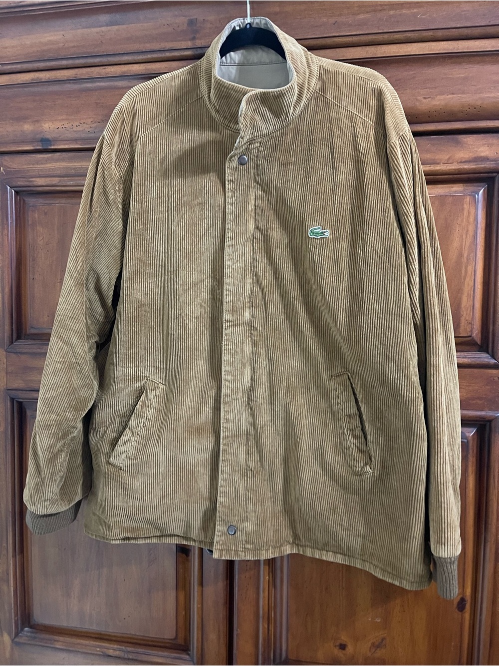 VINTAGE LACOSTE REVERSIBLE CORDUROY 80’s bomber jacket  RAINCOAT